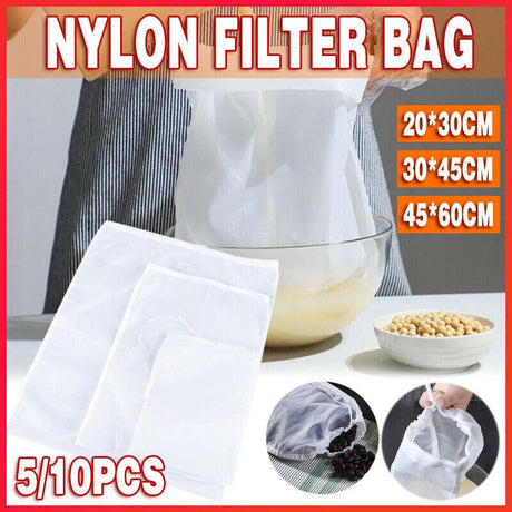 Micron Reusable Nylon Fine Mesh Food Strainer Filter Bag for Nut Milk Coffee