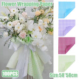 Plaid Wrapping Paper Durable Fog Paper Floral Gift 100PCS