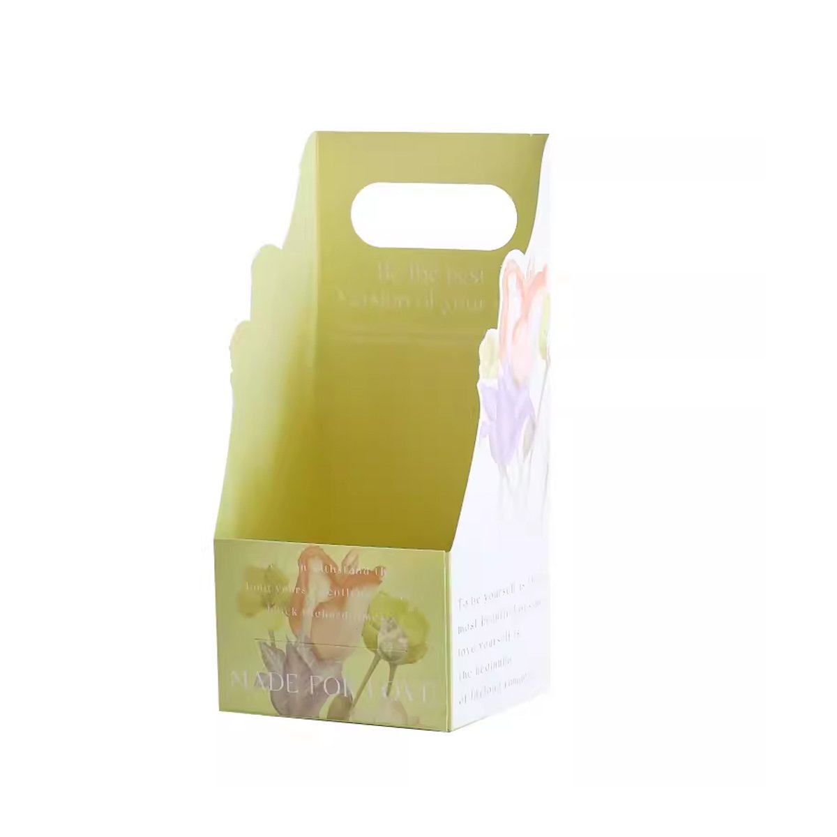 Elegant Foldable Hand-Held Flower Packaging Boxes for Gift Presentations 10pcs