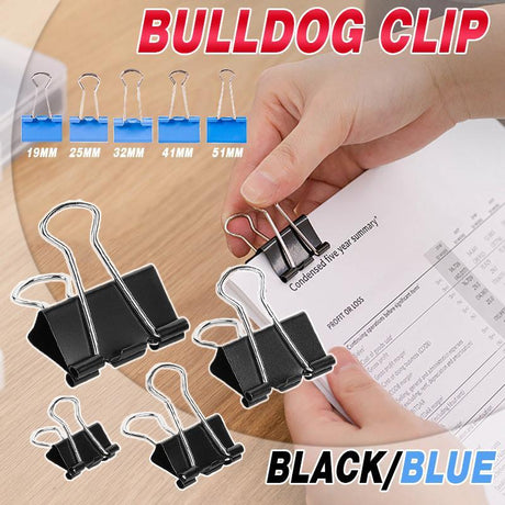 20PCS Black Bulldog Clips Paper Clamps