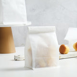 50PCS Oil-proof Paper Bread Bag Self-standing Baking Packaging Fresh Seal Bag