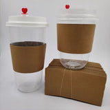 Disposable Kraft Paper Coffee Cup Sleeves 200PCS