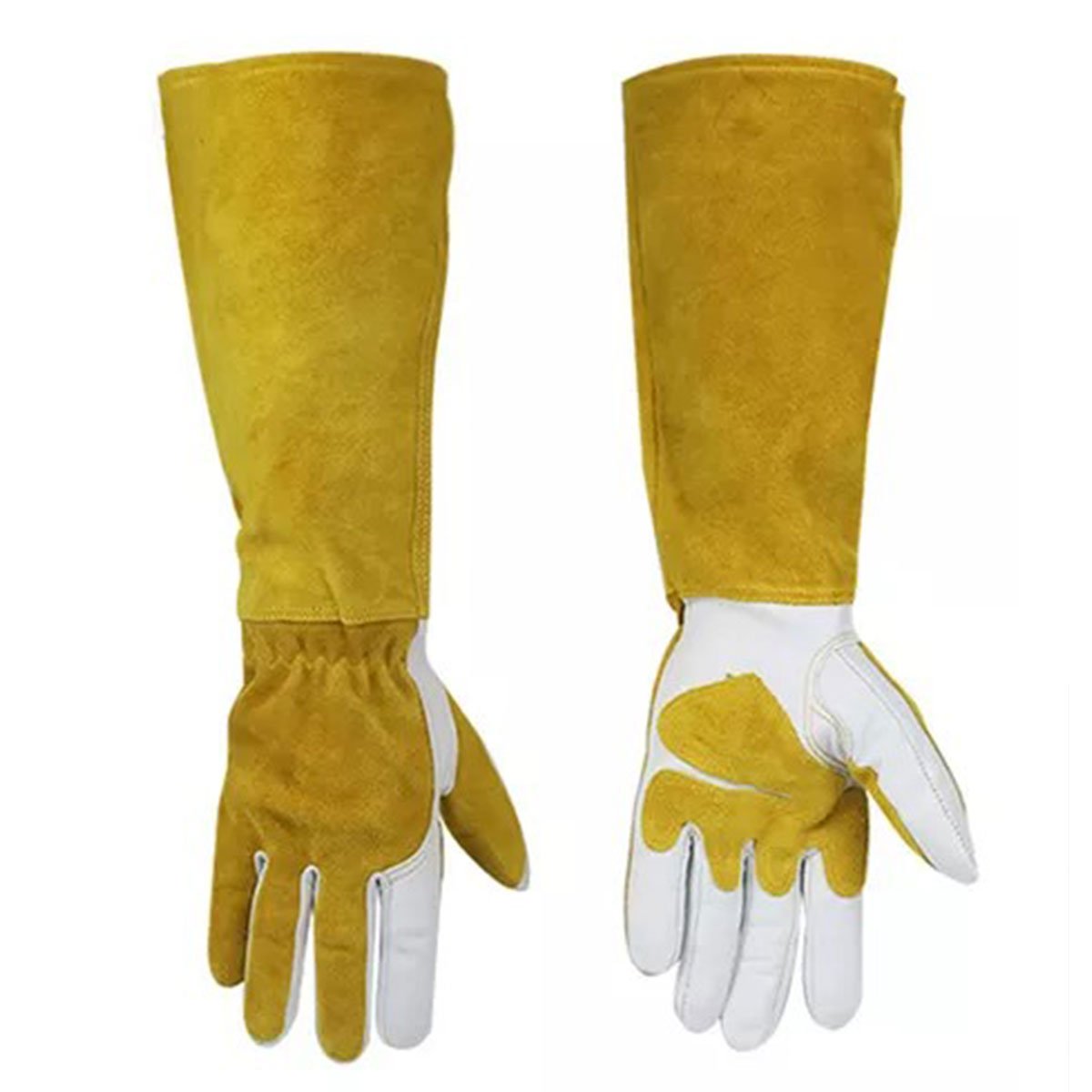 Heat Resistant Welding Gloves Long Heavy Duty Safety Work Gloves for Fireplace 1 Pair