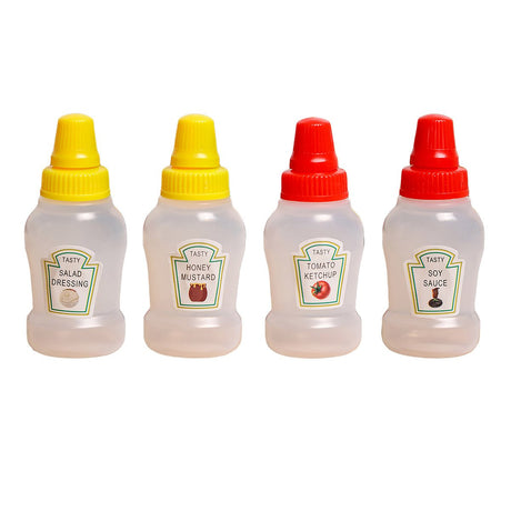 These 4pcs Mini Picnic Portable Sauce Box Condiment Dispensers are perfect for packing your favourite sauces, dressings, and condiments for any outing. 