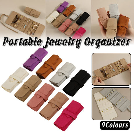 Travel Portable Jewelry Organizer Pouch 9Colours 1PC