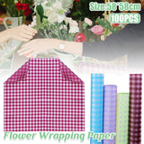 Plaid Wrapping Paper Durable Fog Paper Floral Gift 100PCS