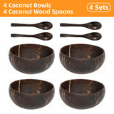 Natural Coconut Shell Bowls 4PCS