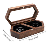 Black Walnut Wooden Ring Box Jewelry 1Pack