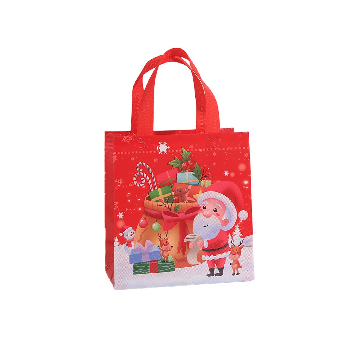 25pcs Christmas Non Woven Shopping Tote Bags Printed Colour Party Gift Bags