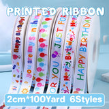 Polyester Happy Birthday Ribbon for Decorations 2CM*100Yard