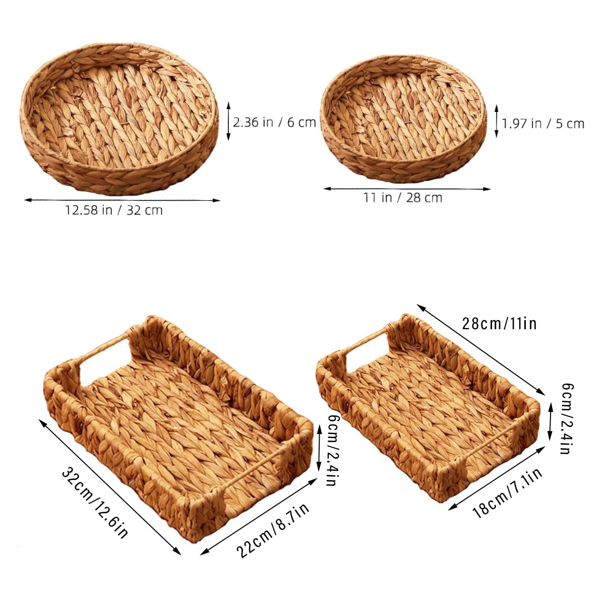 Woven Basket 2PCS Round