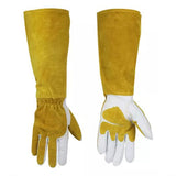 Heat Resistant Welding Gloves Long Heavy Duty Safety Work Gloves for Fireplace 1 Pair