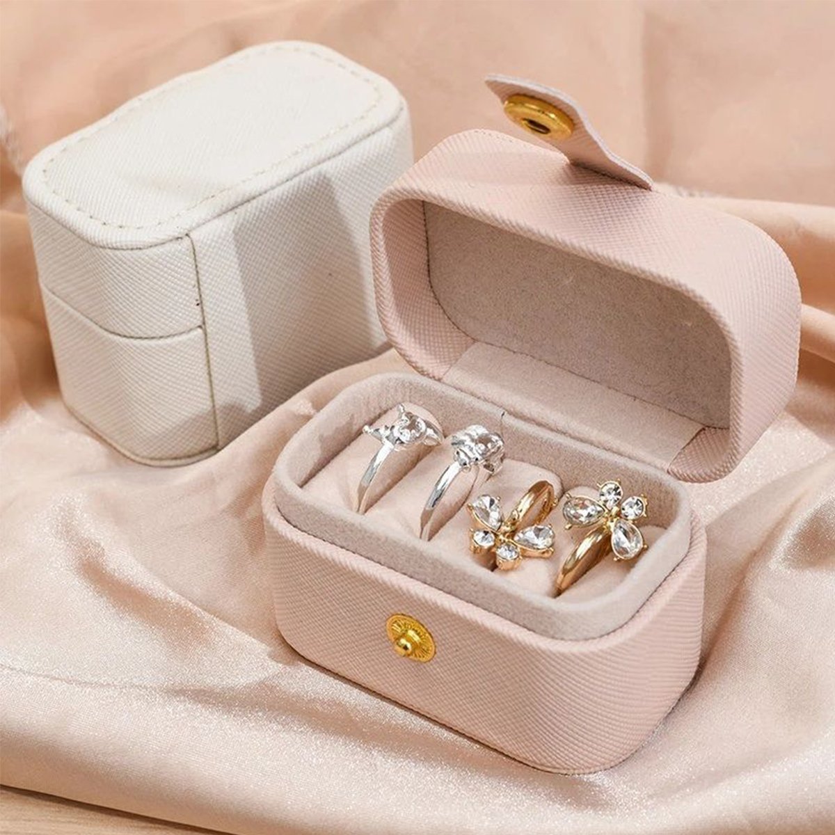 High-Quality Synthetic Leather Mini Jewelry Boxes for Travel Jewelry Boxes 5pcs