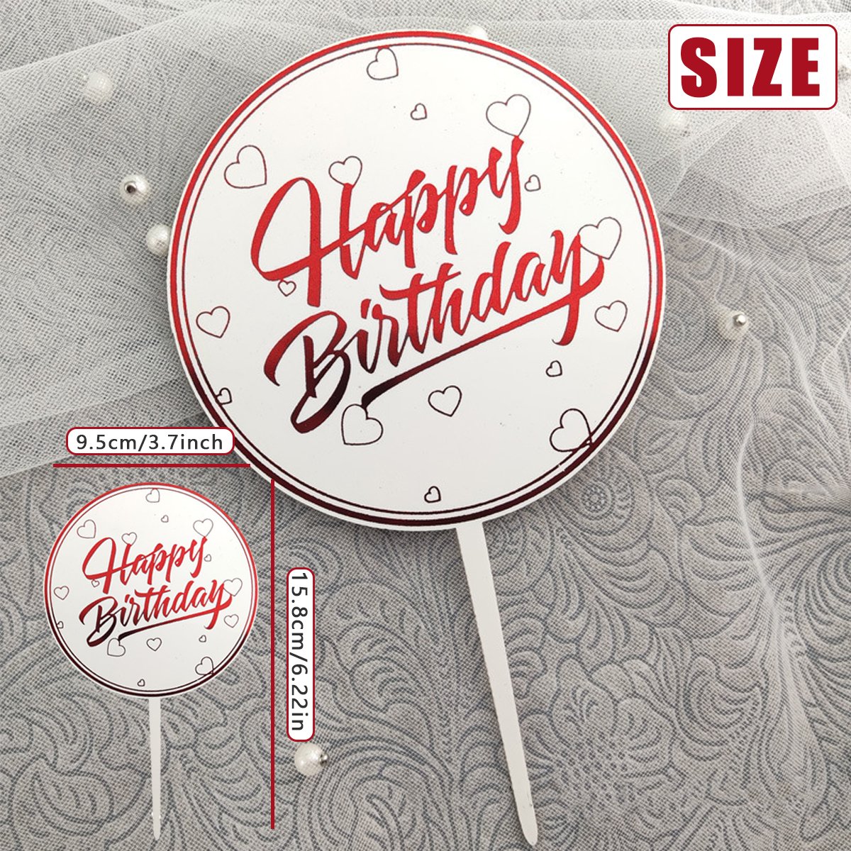 Cake Cardboard Topper Acrylic Party Decoration 1PC