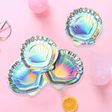 Shell-shaped Paper Plates 100 Pack High-Quality Iridescent Party Supplies