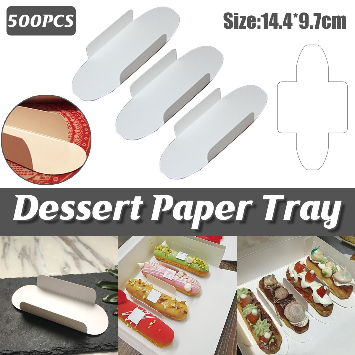 Food-Grade White Pastry Paper Holders 500 pcs for Cupcakes Muffins Pastries