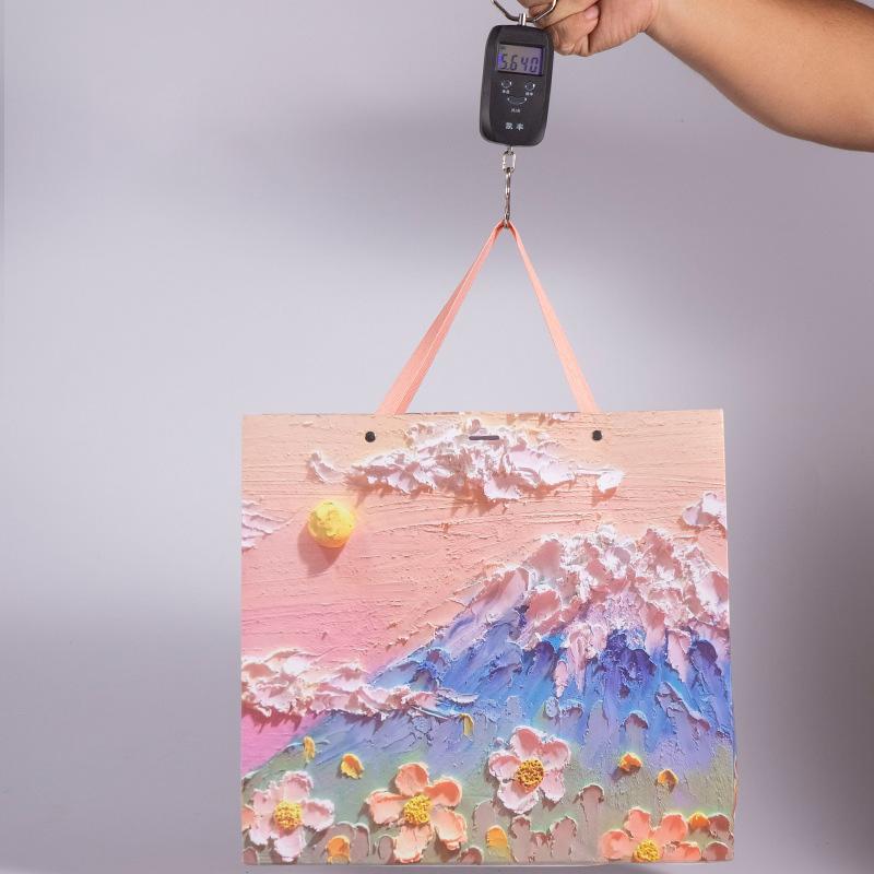 High-Quality Paper Oil Painting Gift Paper Bags Set for Special Occasions 10pcs