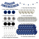 Blue Birthday Banner Balloon Set 47PCS