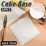 50pcs Square Cake Board Paper Bottom Gasket Holder for Birthday Party Baking