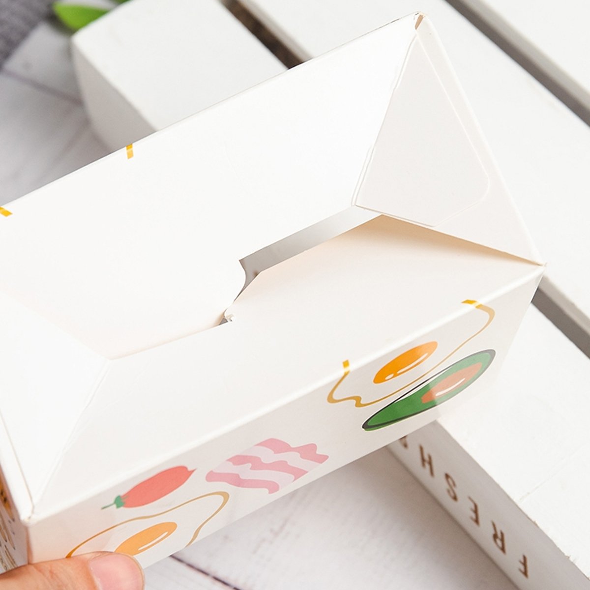 Paper Sandwich Boxes with Multicoloured Designs 100PCS