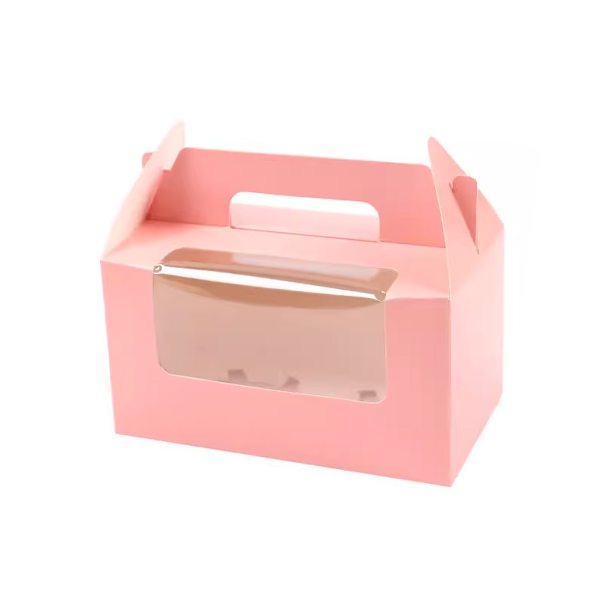 Food-Grade Cardboard Portable Cupcake Packaging Boxes with Window 25pcs