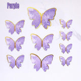 10PCS Butterfly Paper Topper Cake Happy Birthday Theme Festival Decoration DIY