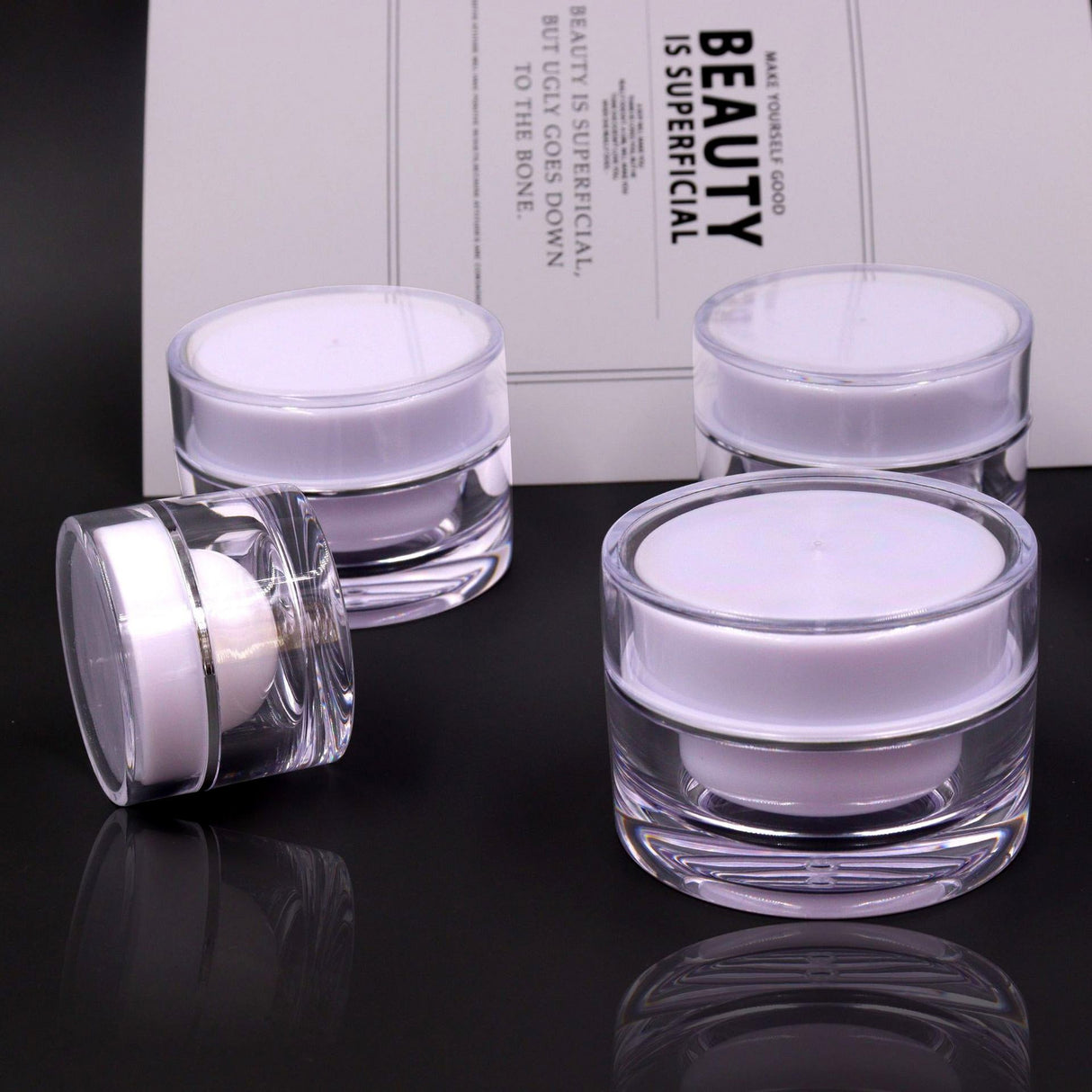 High-Quality Clear Acrylic Cream Bottles for Skincare Storage Acrylic Cream Bottles 10pcs