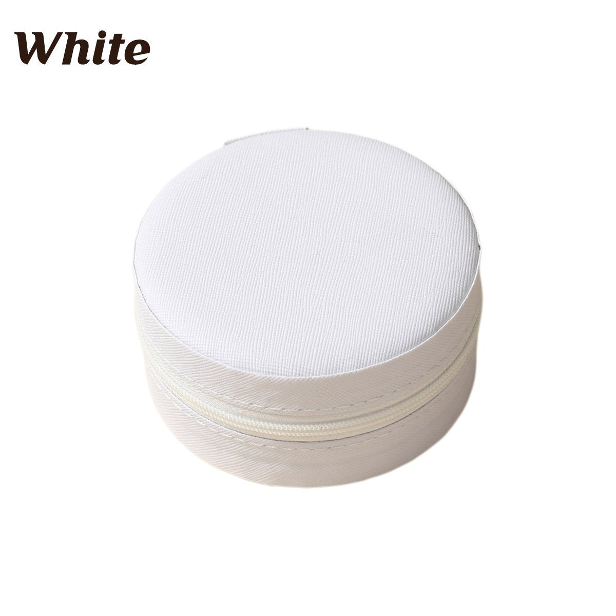 PU Leather Round Jewelry Boxes with Soft Flocking Interior for Travel Jewelry Boxes 1pc