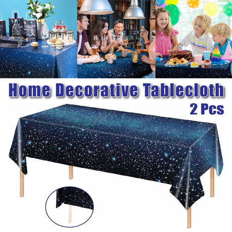 2PCS Disposable Plastic Tablecloth