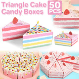 Add a touch of sweetness to your next celebration with these adorable triangular cake-shaped candy boxes.