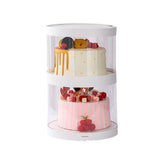 Clear Round Cake Box PET Plastic Elegant Cupcake Packaging 10PCS