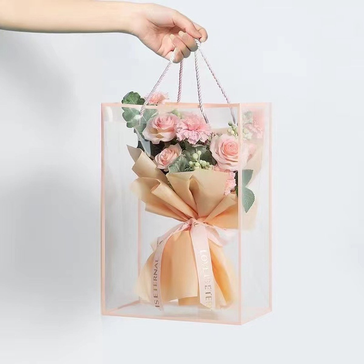 Premium PVC Clear Tote Bags Elegant Gift Packaging 10 pcs