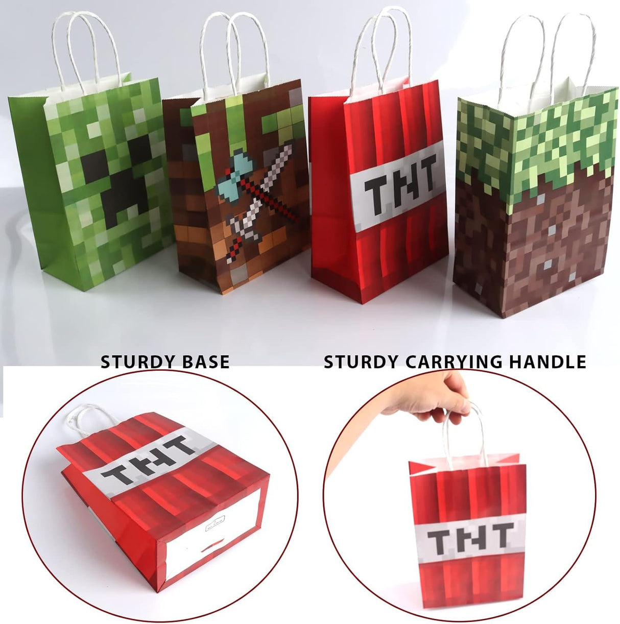 Stylish and Fun Pixel Themed Gift Bag for All Occasions