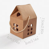 25pcs Small House Cookie Candy Box Portable Paper Gift Packing Box Party Favor