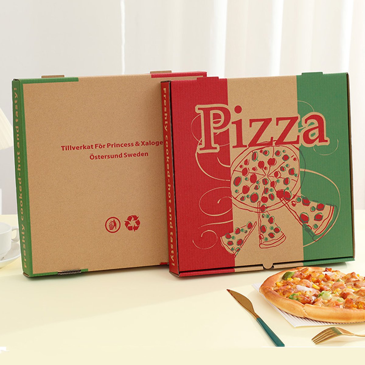 Pizza Boxes Durable Cardboard Food Storage Containers 50PCS