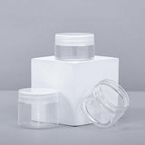 Eco-Friendly PET Clear Plastic Jars for Skincare Clear Plastic Jars with Translucent Caps 10pcs