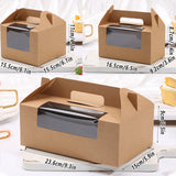 Food-Grade Cardboard Portable Cupcake Packaging Boxes with Window 25PCS