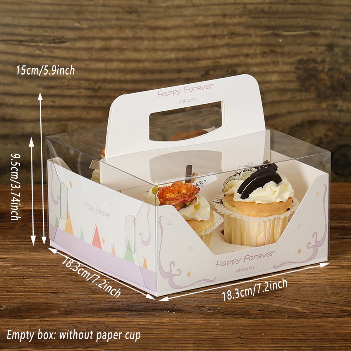 10PCS Clear Cupcake Box Portable Holder Muffin Egg Tart Cake Baking Packaging