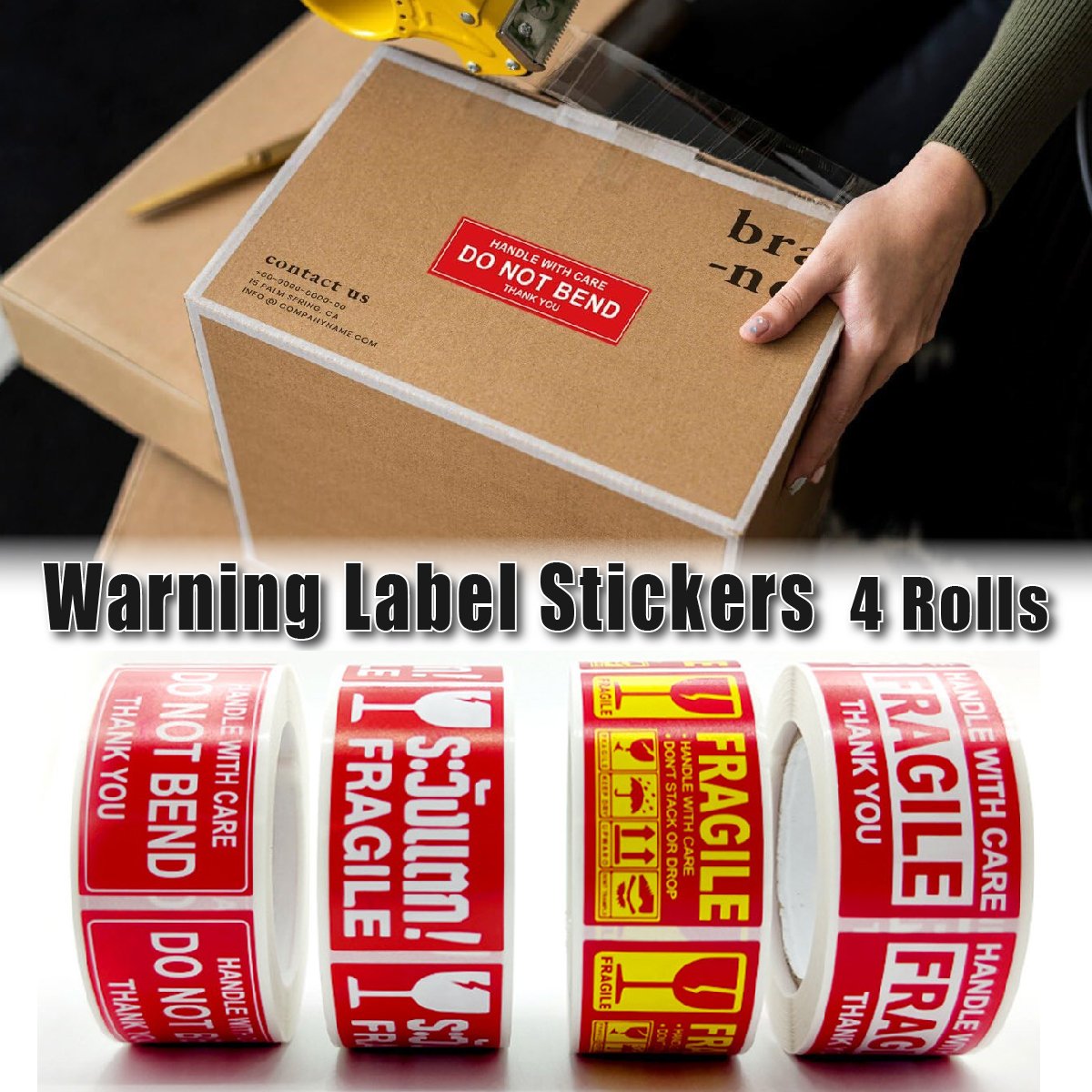 Fragile Warning Label Stickers 4Rolls