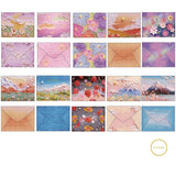 High-Quality Card Stock Post Card with Mini Envelope Set 30pcs