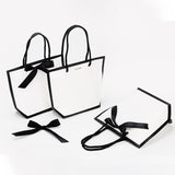 High-Quality Paper Gift Bags with Black Ribbon for Elegant Occasions 25 pcs