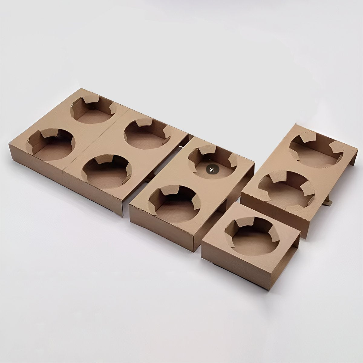 100pcs Corrugated Coffee Cup Holder with Thick Kraft Paper Base for Drinks