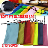 5PCS Cleaning Clothes Sunglasses Pouch Glasses Case Soft Eyeglasses Bag Random