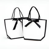 High-Quality Paper Gift Bags with Black Ribbon for Elegant Occasions 25 pcs