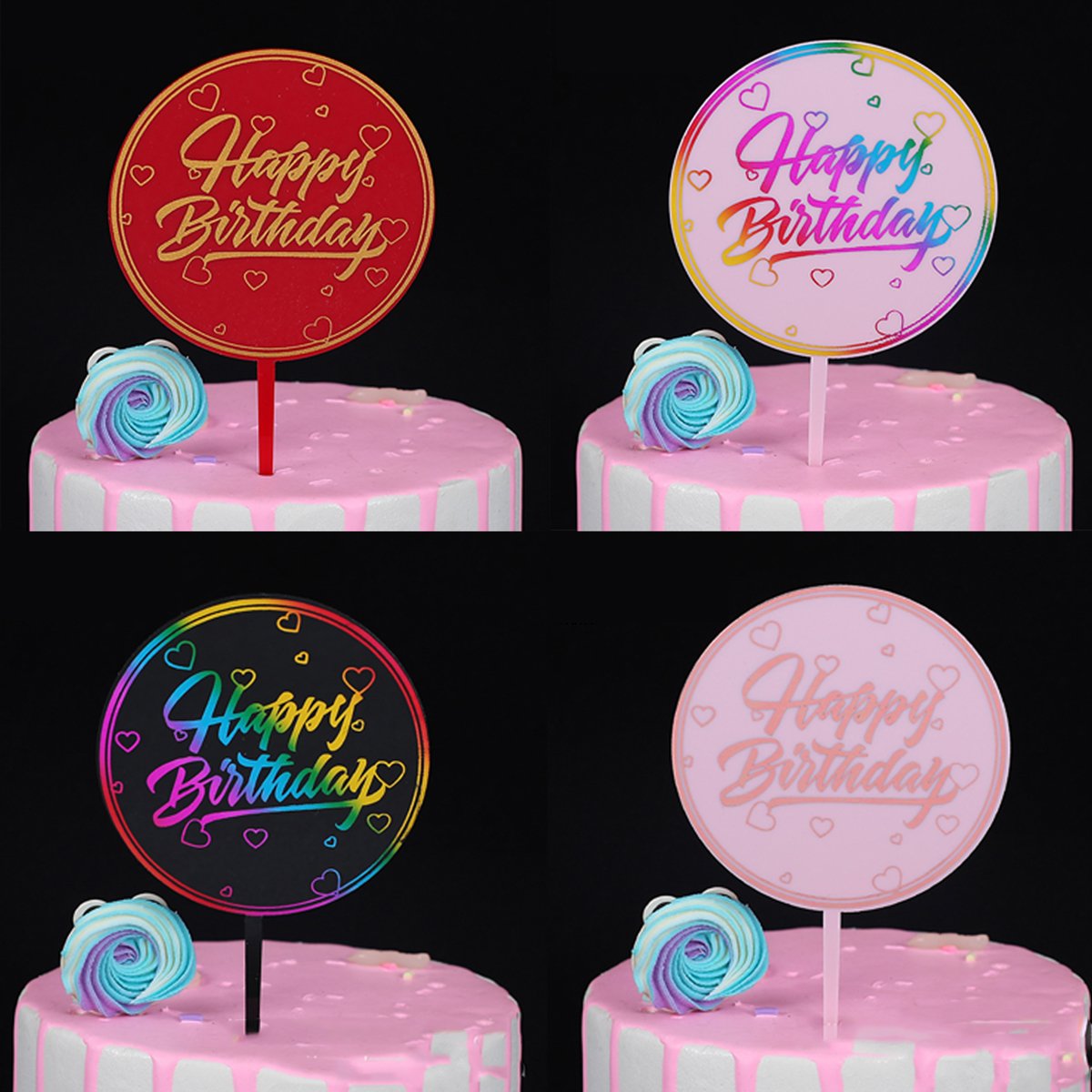 Cake Cardboard Topper Acrylic Party Decoration 1PC