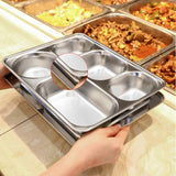 Stainless Steel Divided Dinner Tray Silver 1 Pack