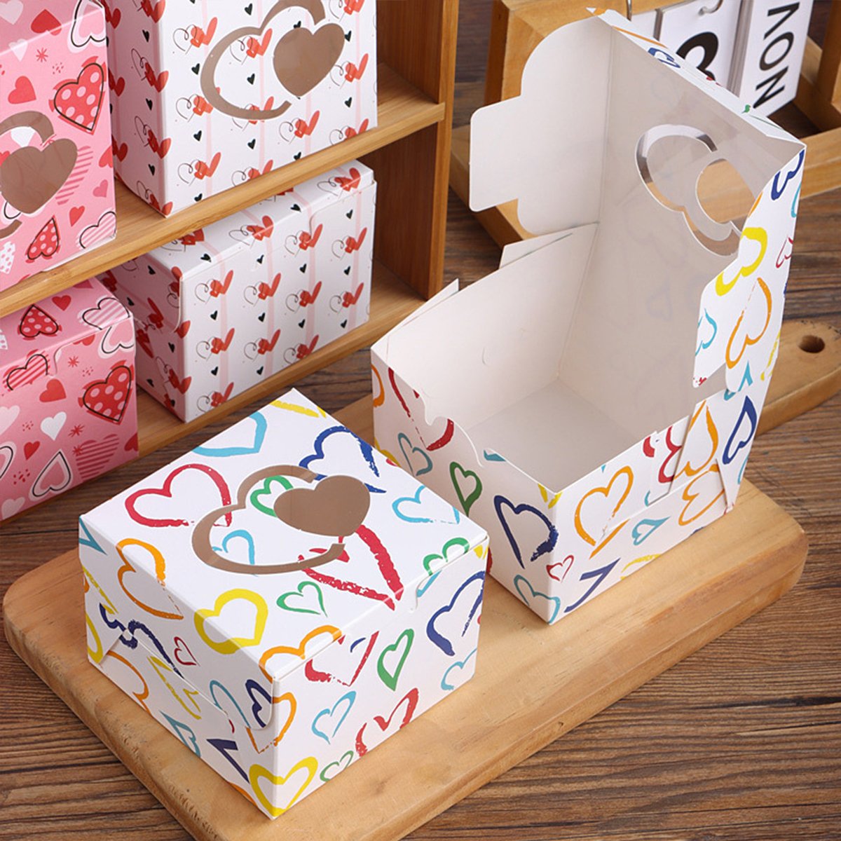 25PCS Large Square Colour Gift Boxes for Valentine's Day Surprise and Lucky Gift