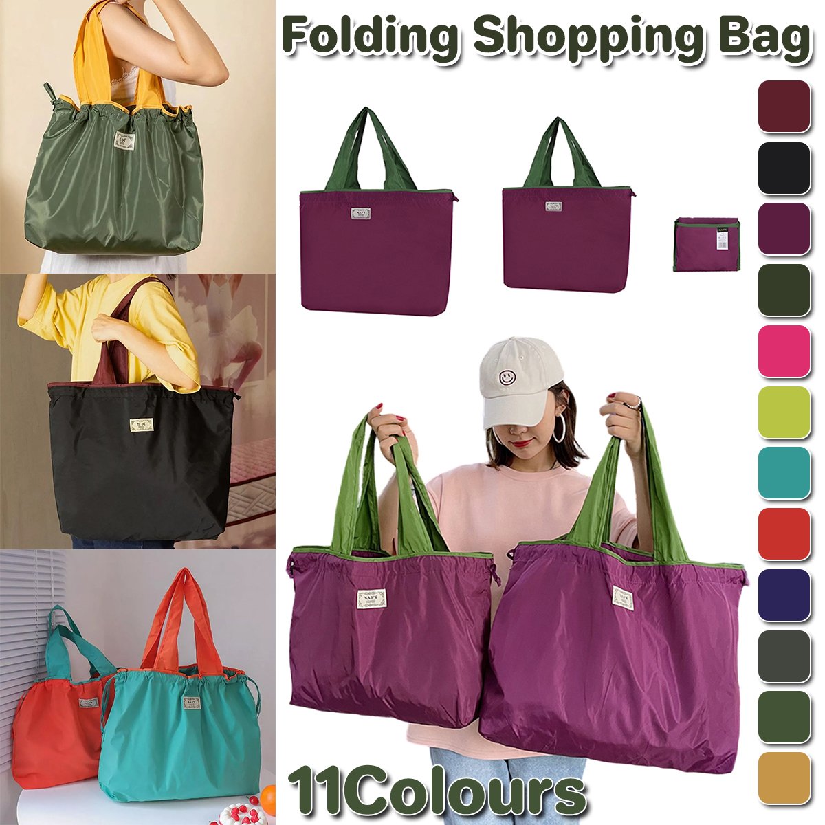 Fabric Tote Reusable Grocery Bag Large Capacity 1PC