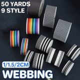 High-Density Fabric Stripe Ribbon for Clothing Accessories 50 Yards