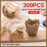 300PCS Newspaper Style Muffin Wrappers Cups Cake Box Liners Cafe Theme Party